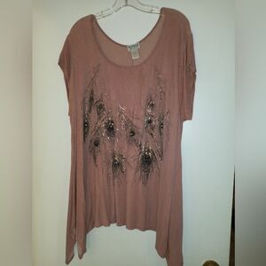 Monroe & Main Pink Designar Blouse 2x